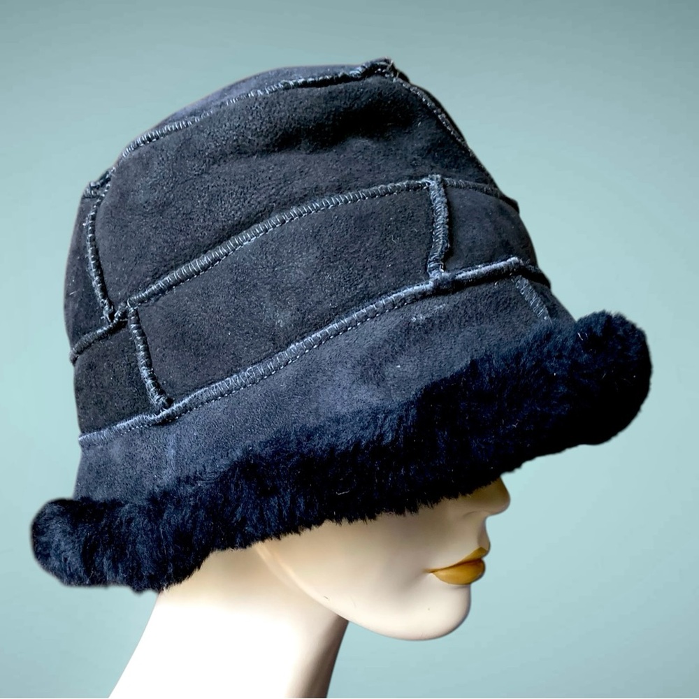 w o o l :: Sundance Leather Sheepskin Shearling Patchwork Bucket Hat